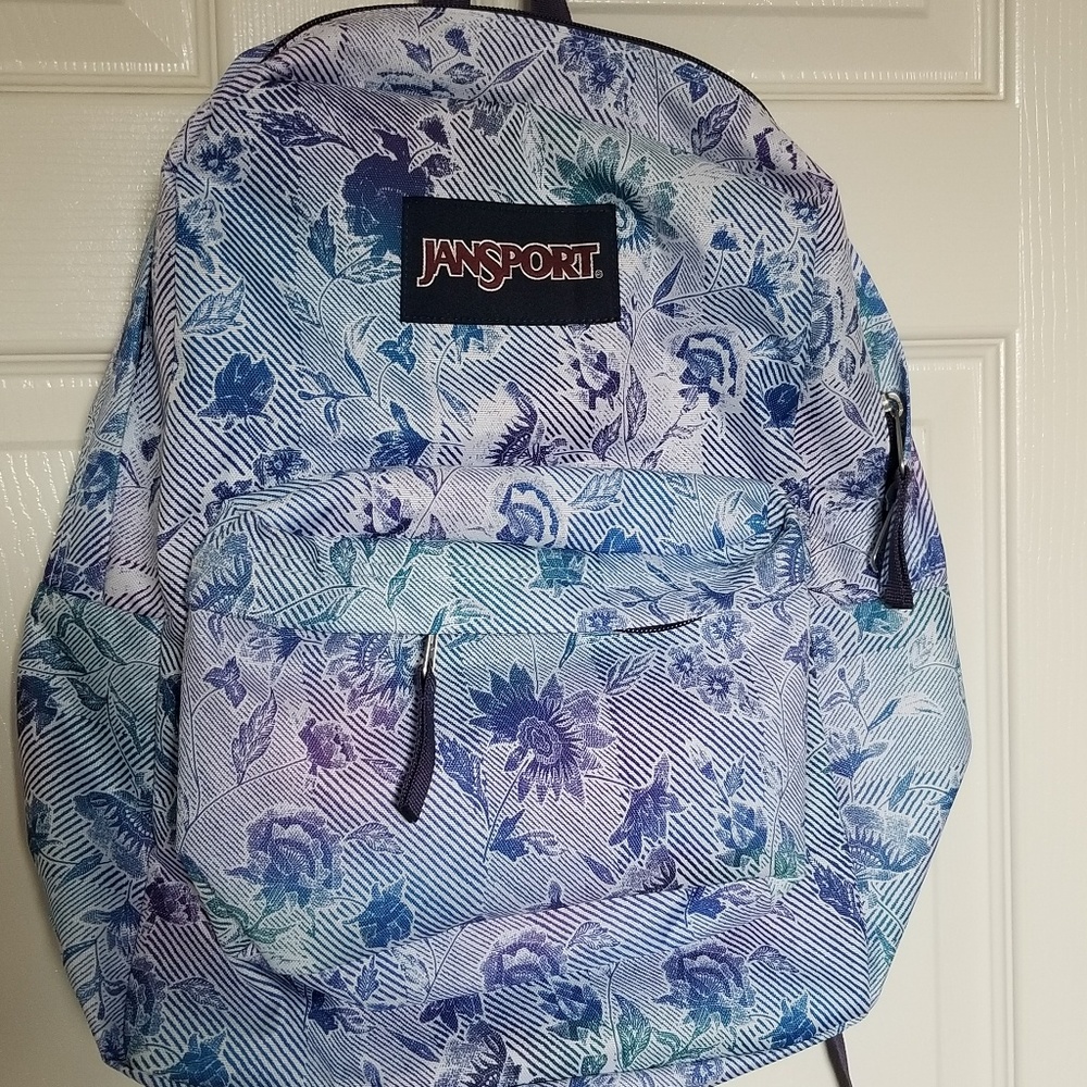Purple floral backpack